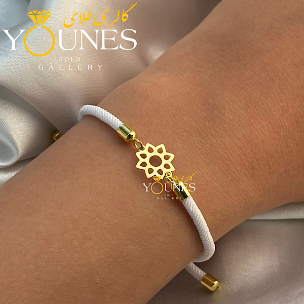 دستبند طلا لیزری گل هنری